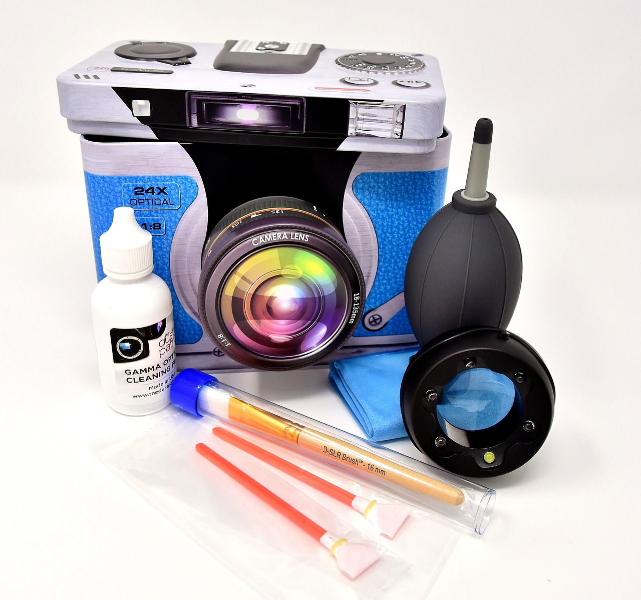 camera, sensor cleaning, led magnifying glass, paint brush, gamma solution, cleaning liquid, accessories, swabs, bellows, micro fiber cloth digital camera, slr camera, taking photos, photo camera, photography, cleaning, clean, clean up, clean the sensor, application